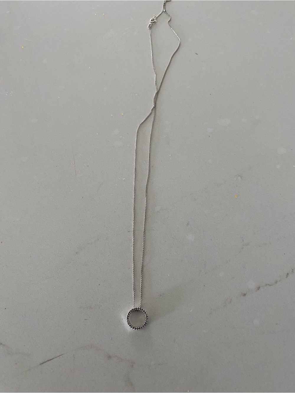 Minimalist Silver Circle Pendant Necklace for Women